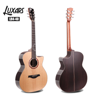 Lahat ng solid basswood acoustic guitar high end LR4-40 guitar acoustic spruce top mahogany back glossy panel guitar