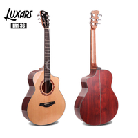 High End Luxars All Solid Grade A Spruce Basswood Acoustic Guitar Round Frets Guitar